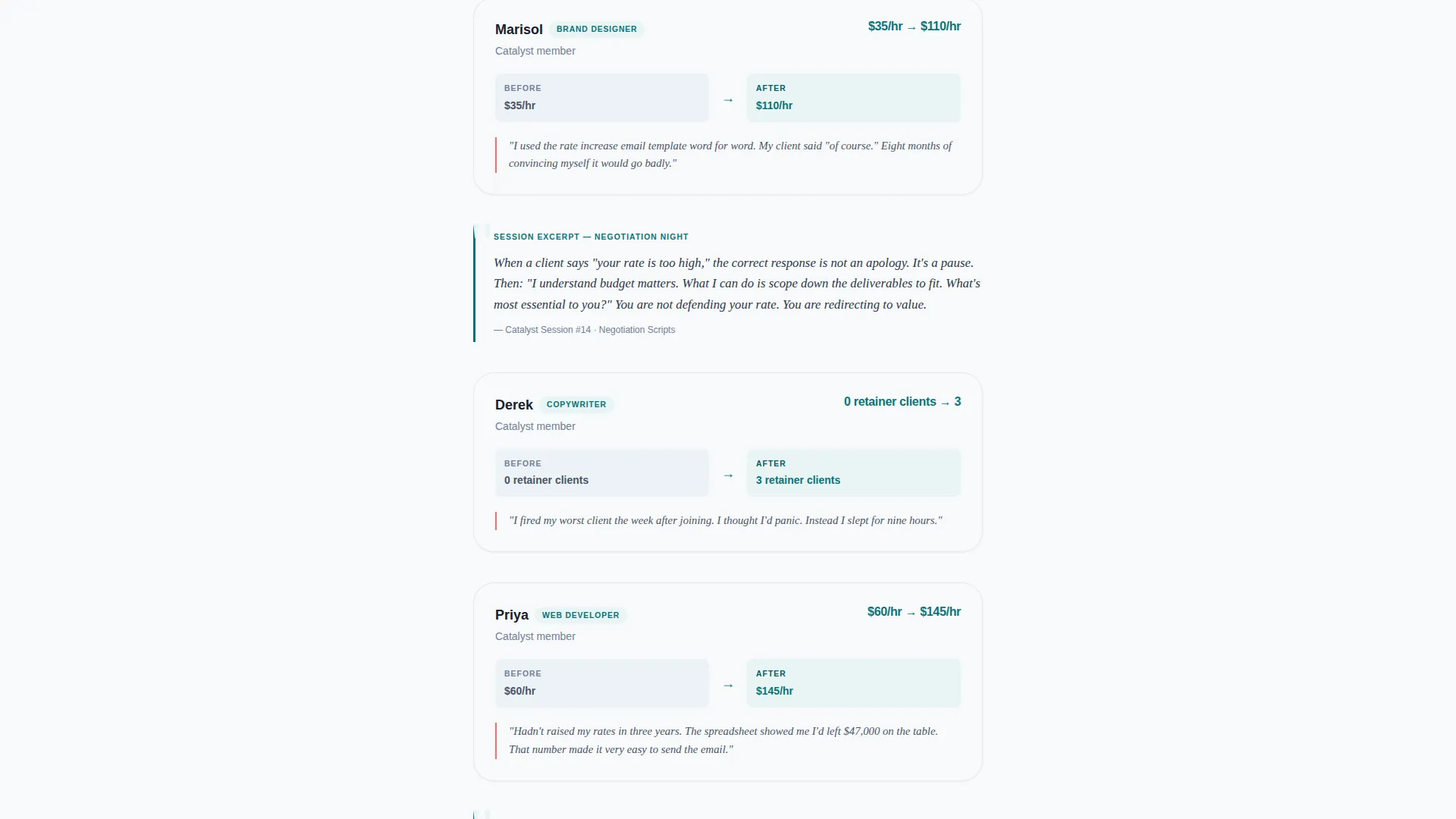 Freelancers Community Pricing & Packages Website Template