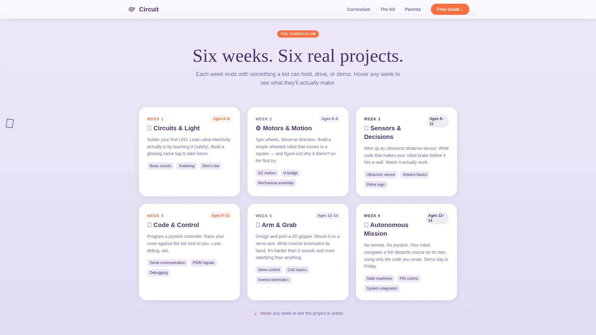 Kids Robotics Summer Camp Landing Page Template