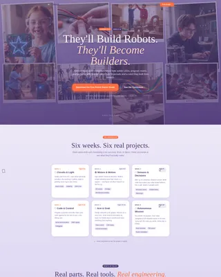 Kids Robotics Summer Camp Landing Page Template