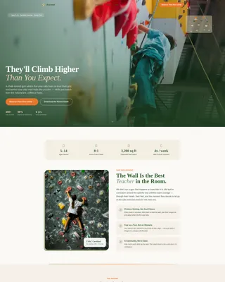 Kids Rock Climbing Academy Landing Page Template