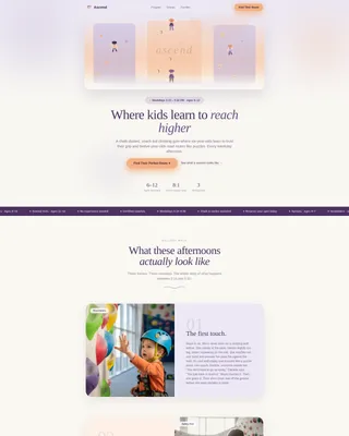 Kids Rock Climbing After-School Landing Page