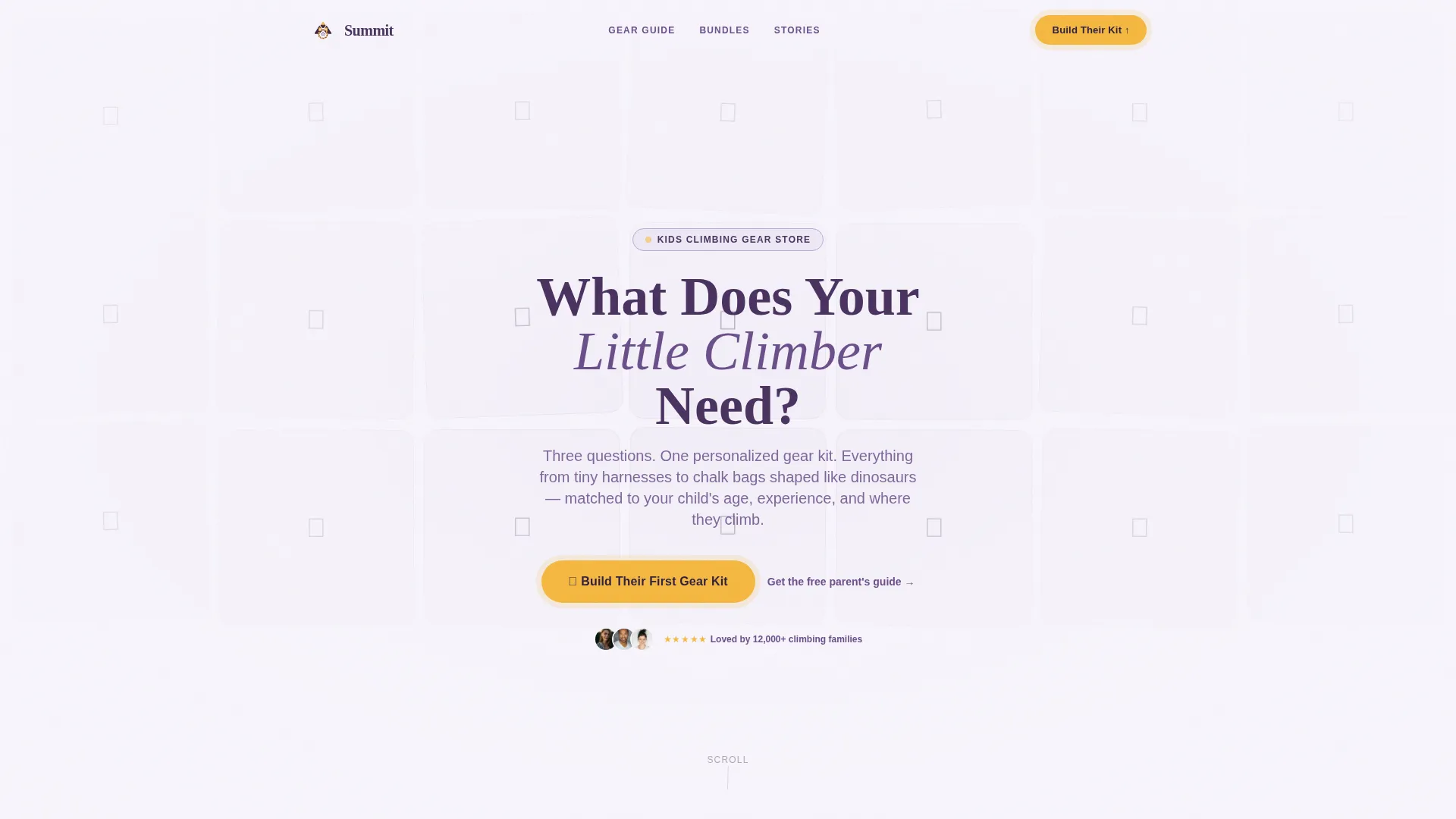 Kids Climbing Gear Landing Page Template