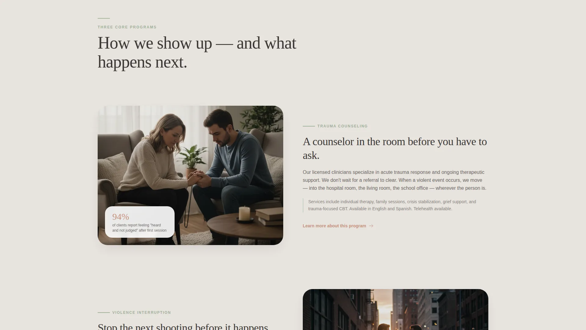 Gun Violence Prevention Nonprofit Landing Page Template