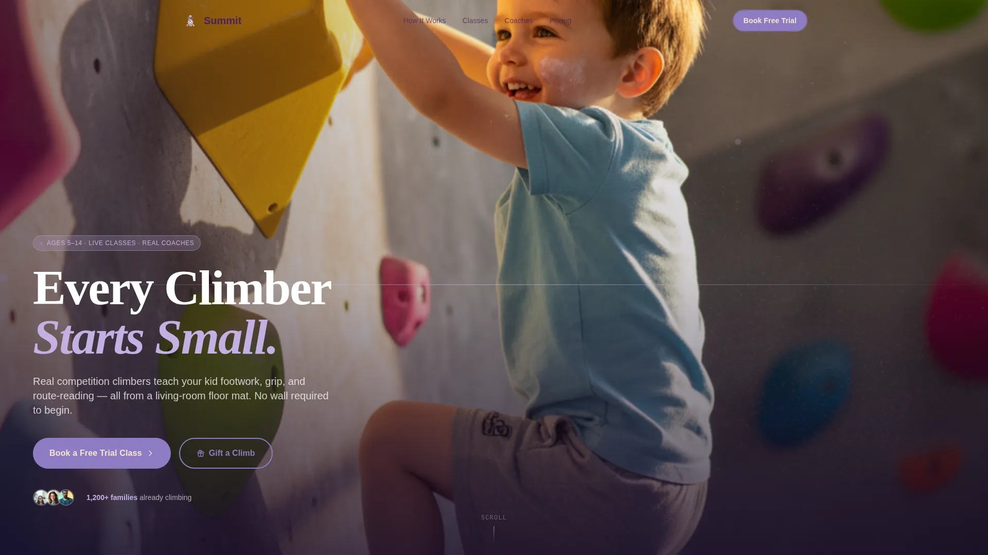 Kids Rock Climbing Landing Page Template
