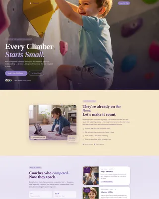 Kids Rock Climbing Landing Page Template