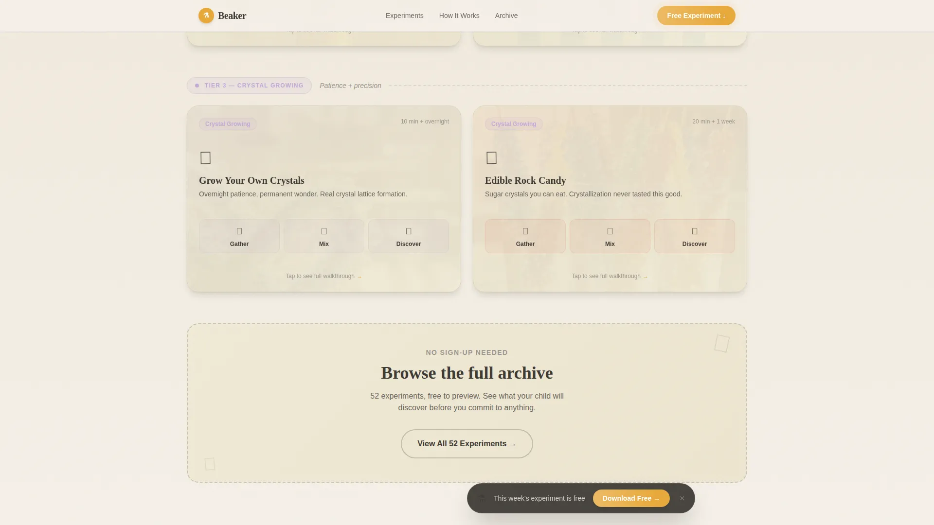 Kids Science Landing Page Template | Card Grid