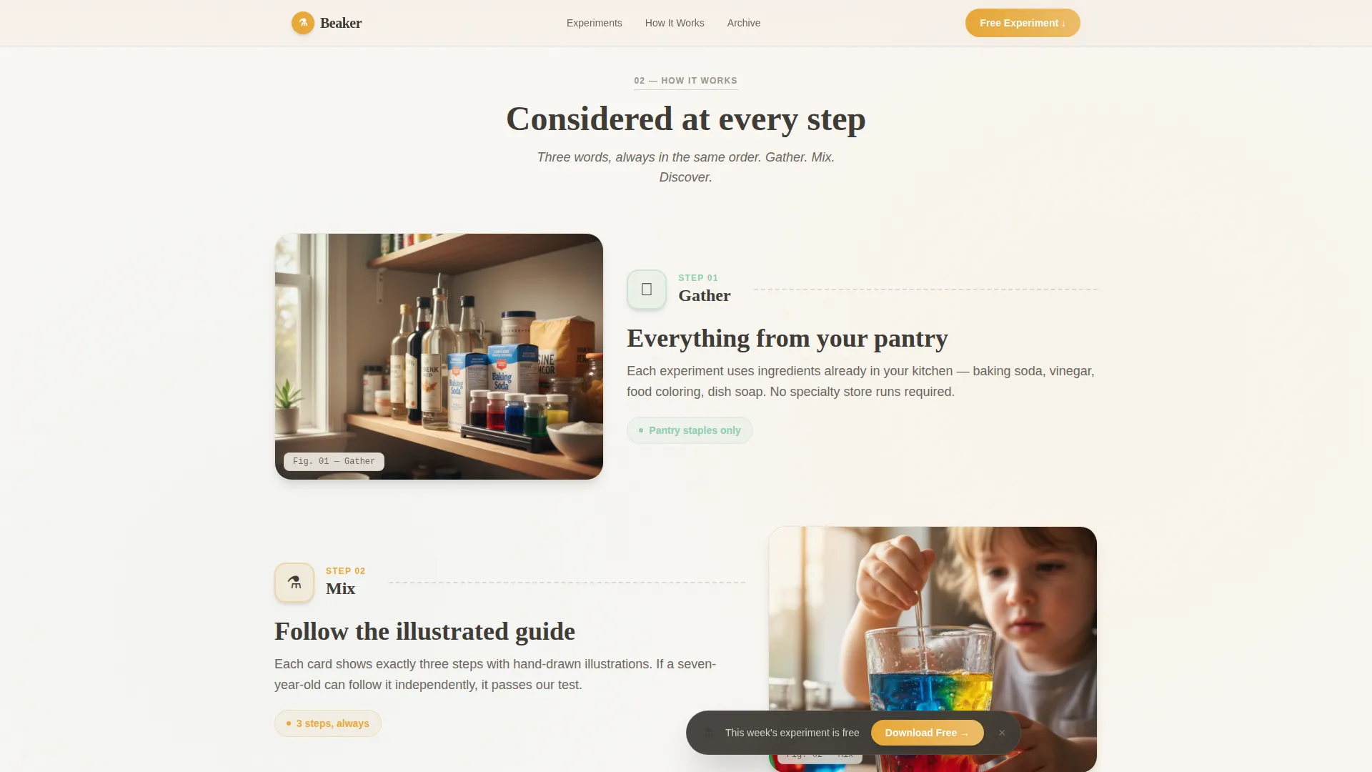 Kids Science Landing Page Template | Card Grid