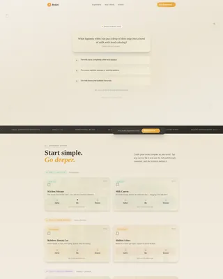 Kids Science Landing Page Template | Card Grid