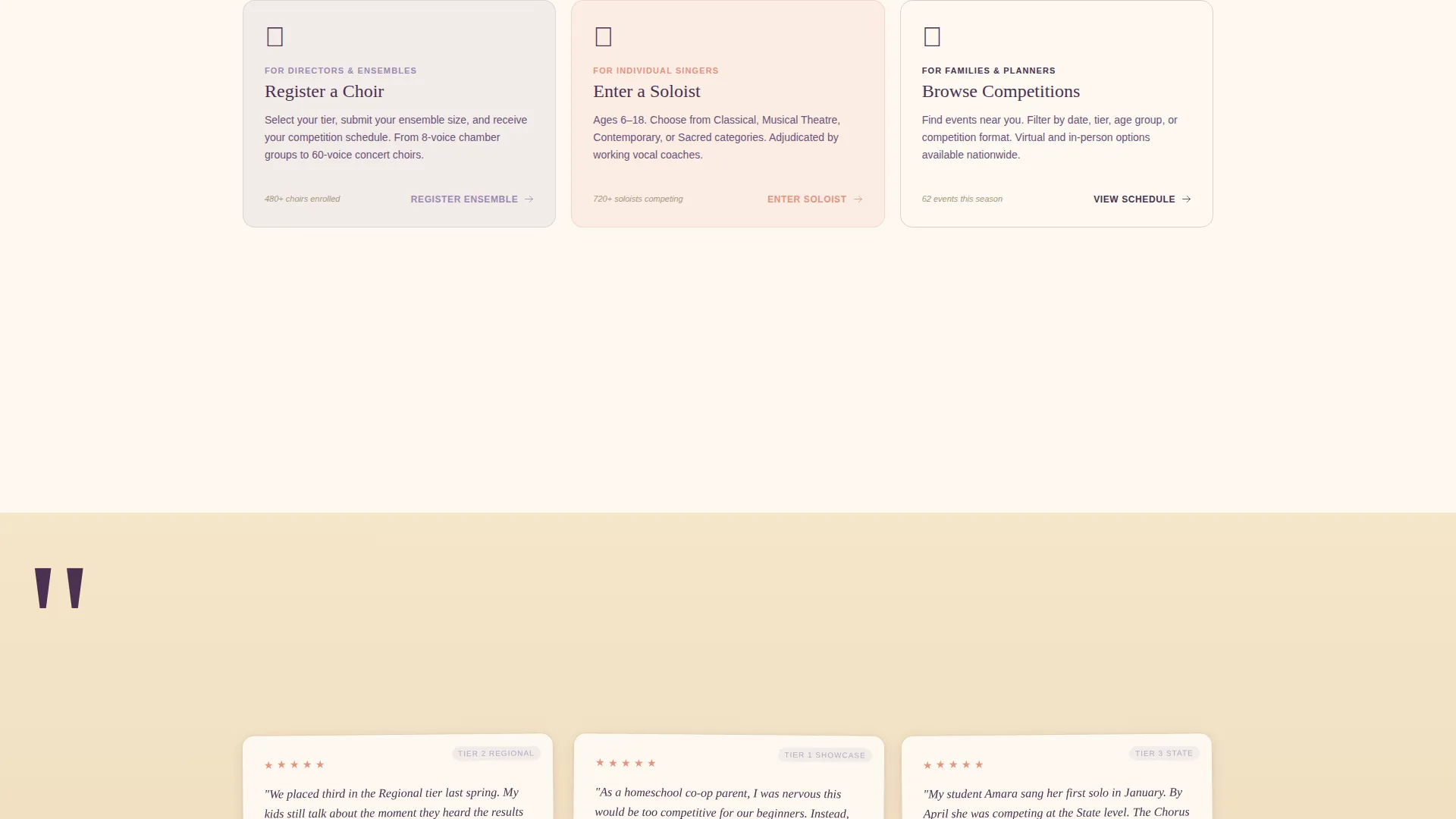 Kids Choir Competition League Landing Page Template