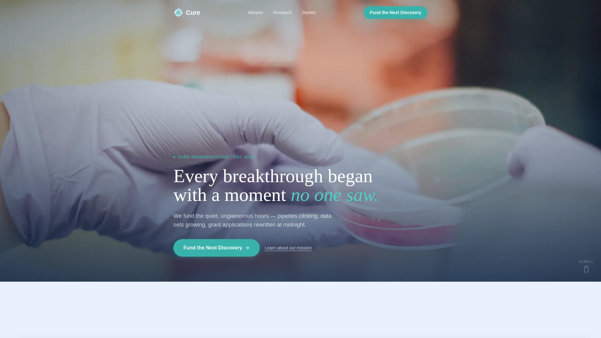 Health & Disease Research Charity Landing Page Template