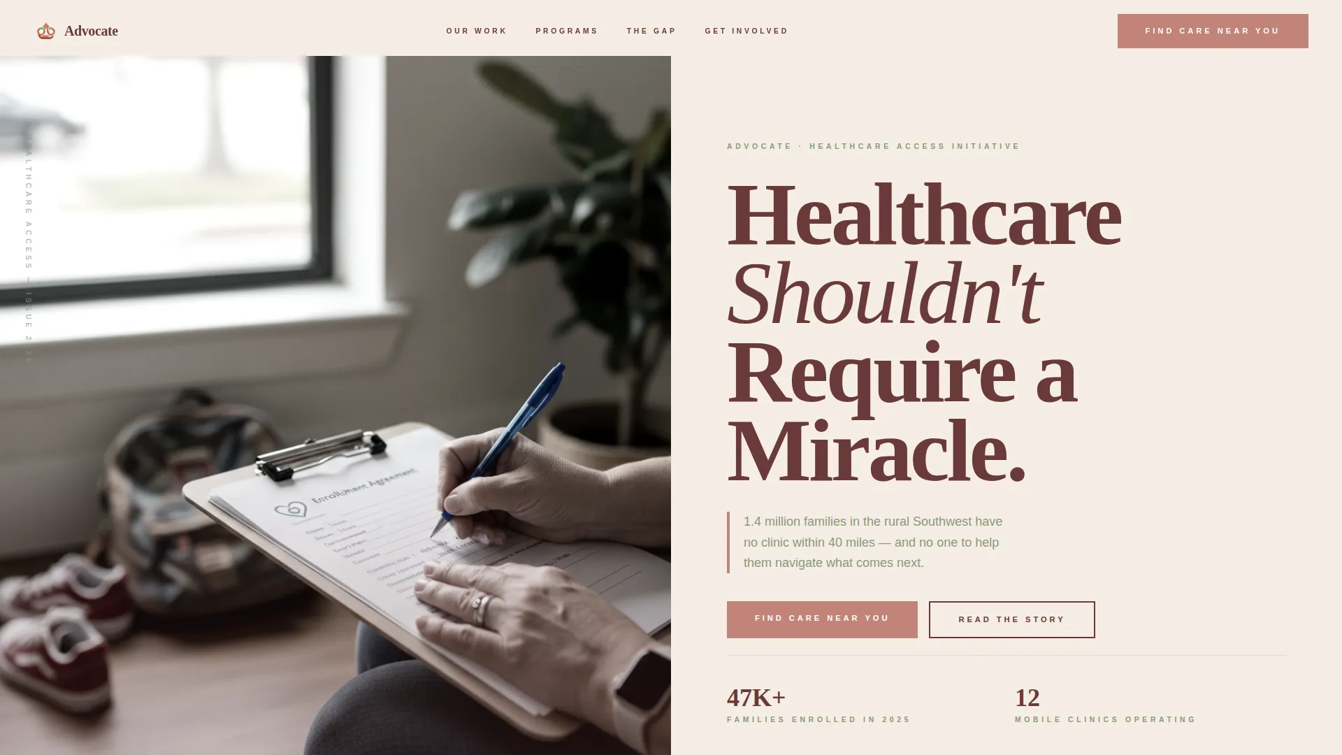 Compassionate Healthcare Access Landing Page Template