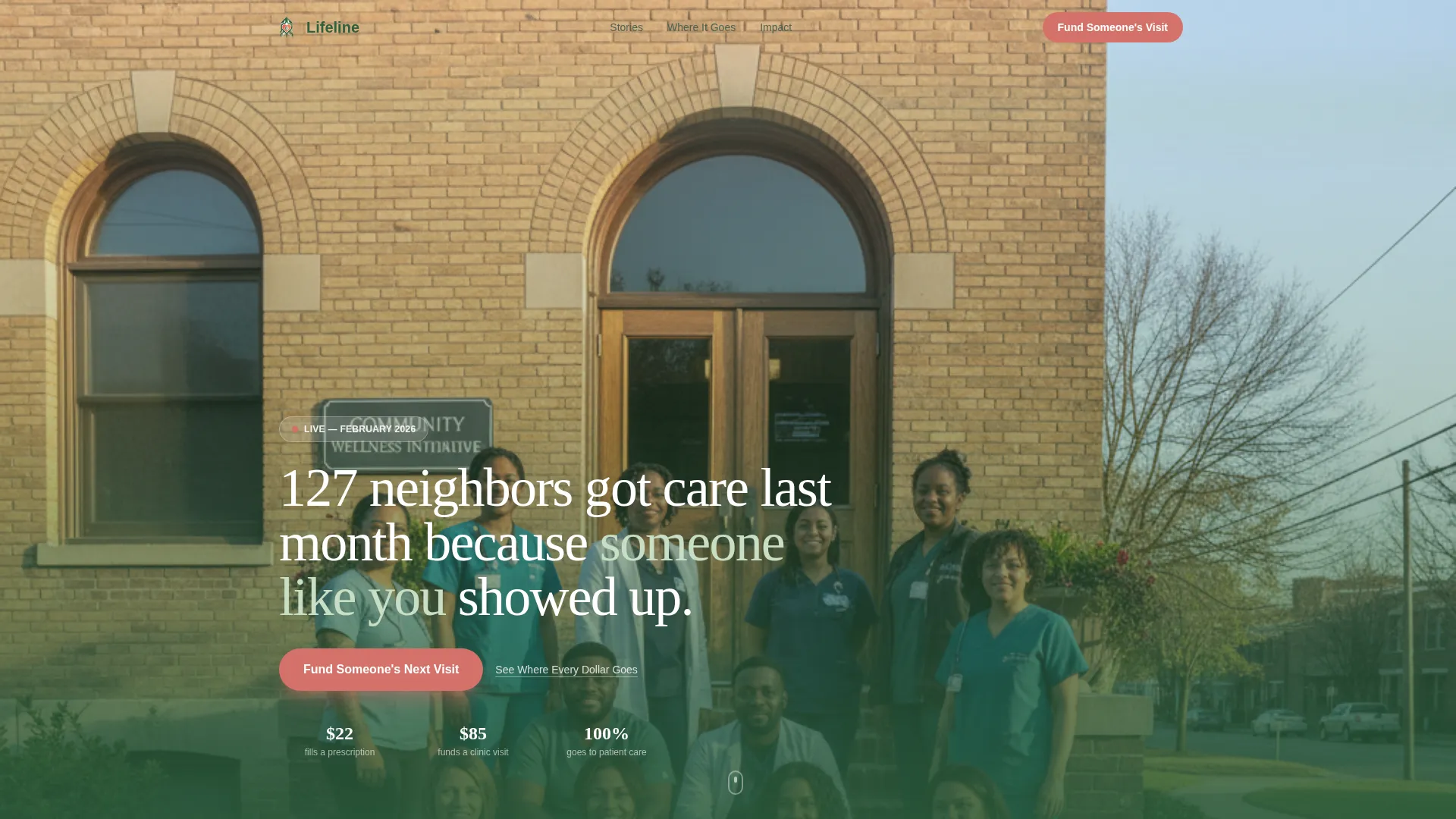 Healthcare Access Fundraising Landing Page Template