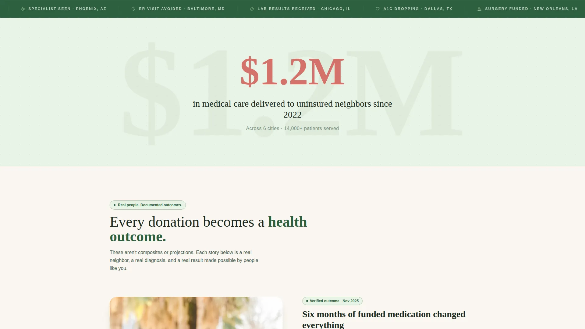 Healthcare Access Fundraising Landing Page Template