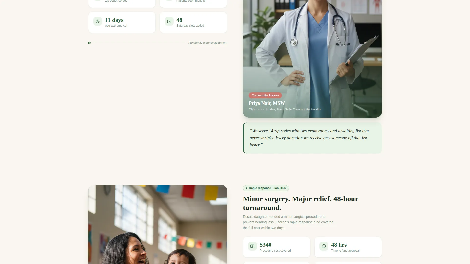 Healthcare Access Fundraising Landing Page Template