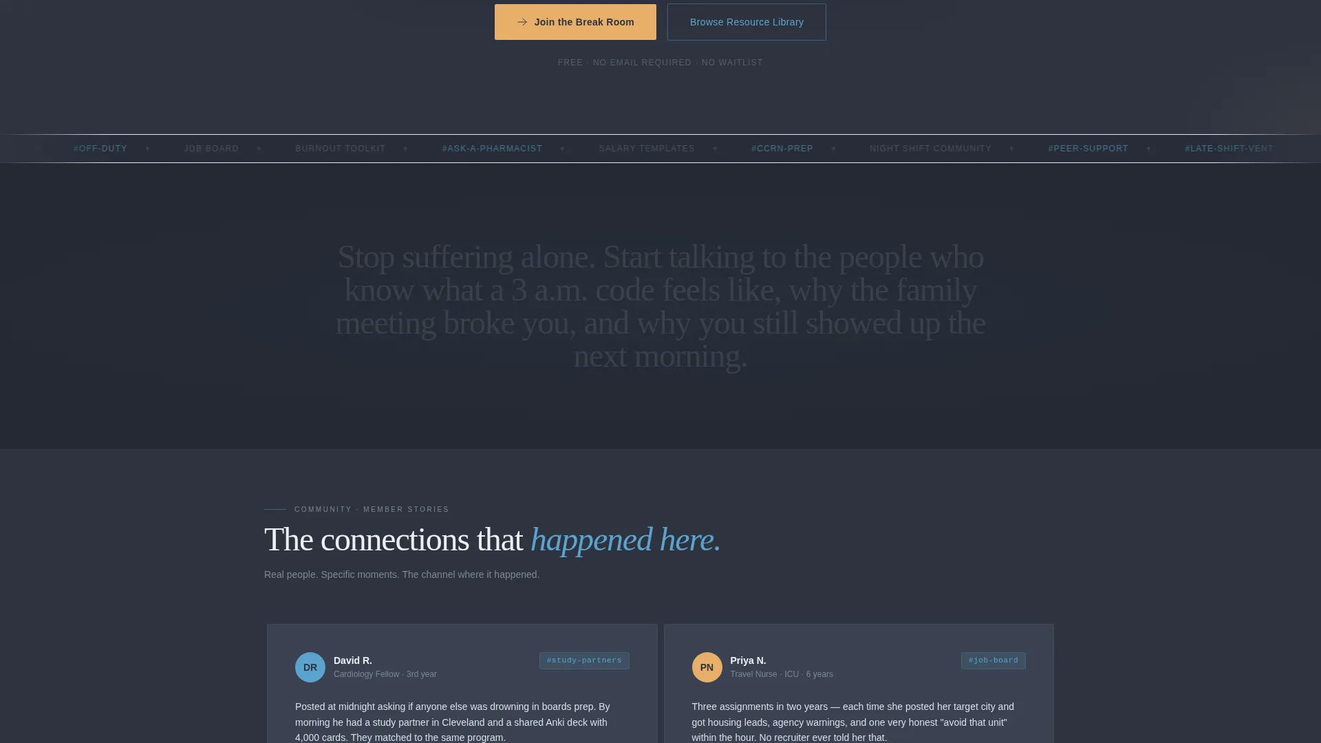 Healthcare Community Discord Landing Page Template