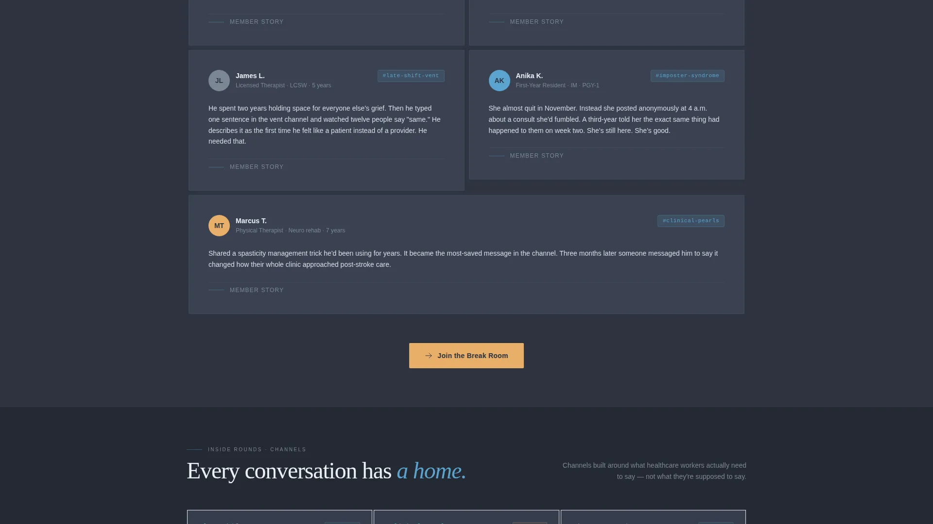 Healthcare Community Discord Landing Page Template
