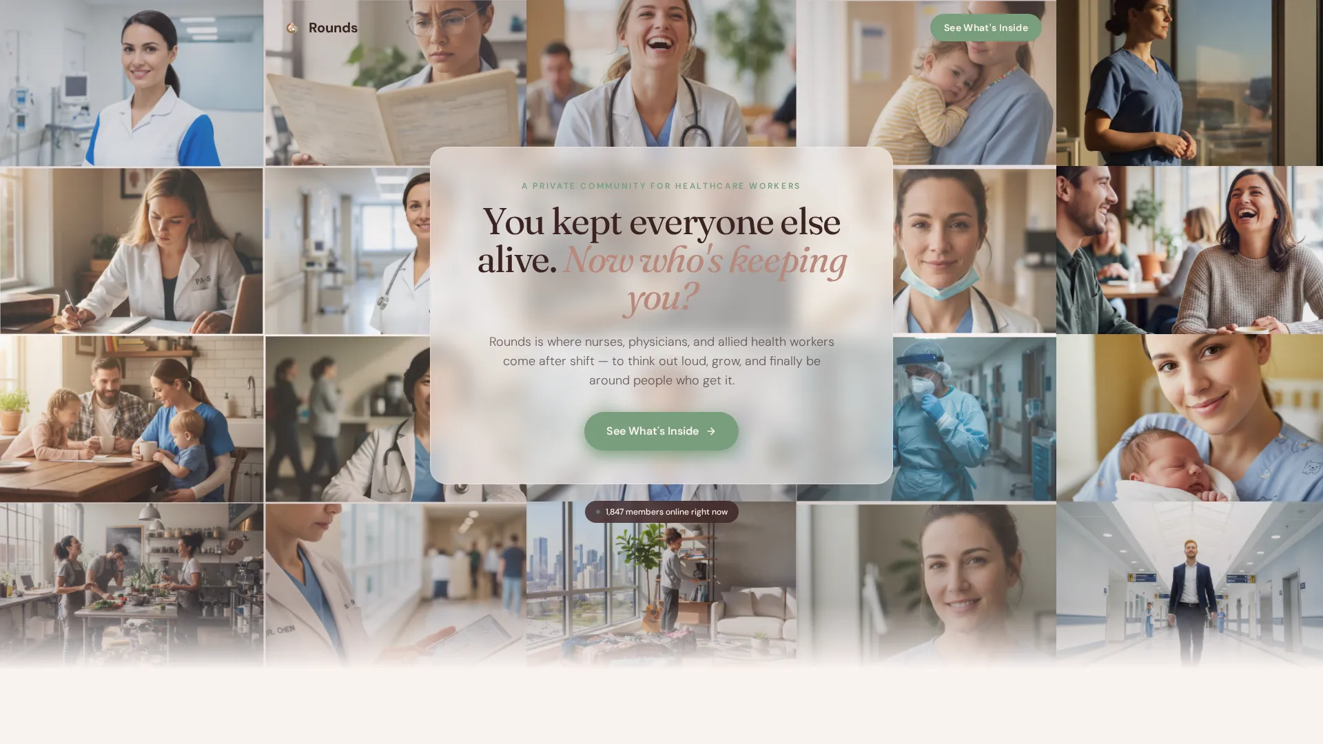 Healthcare Professionals Community Landing Page