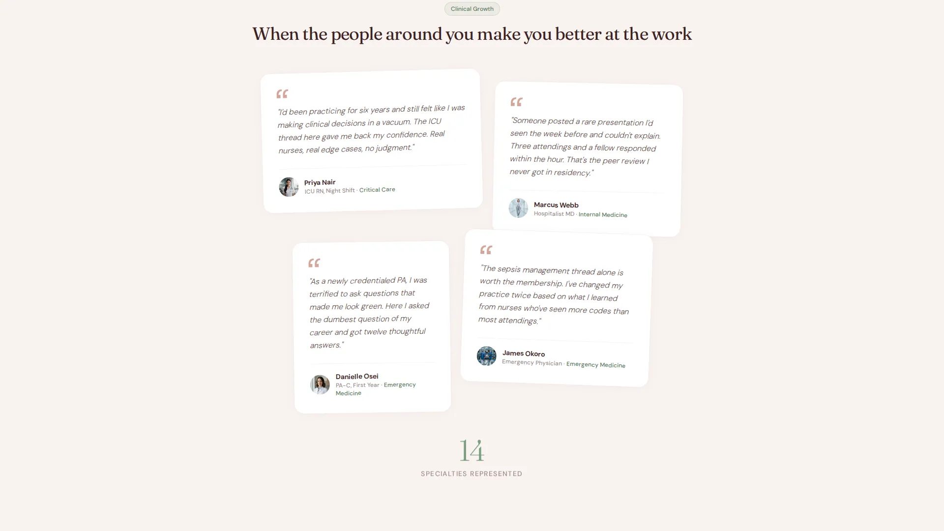 Healthcare Professionals Community Landing Page