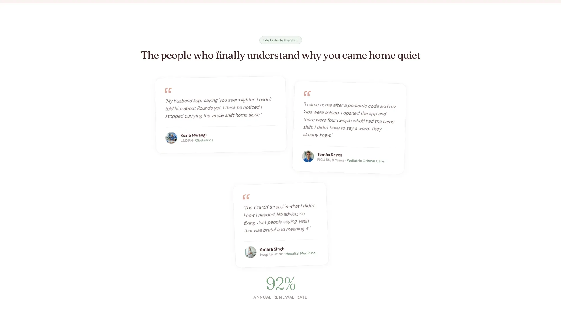 Healthcare Professionals Community Landing Page