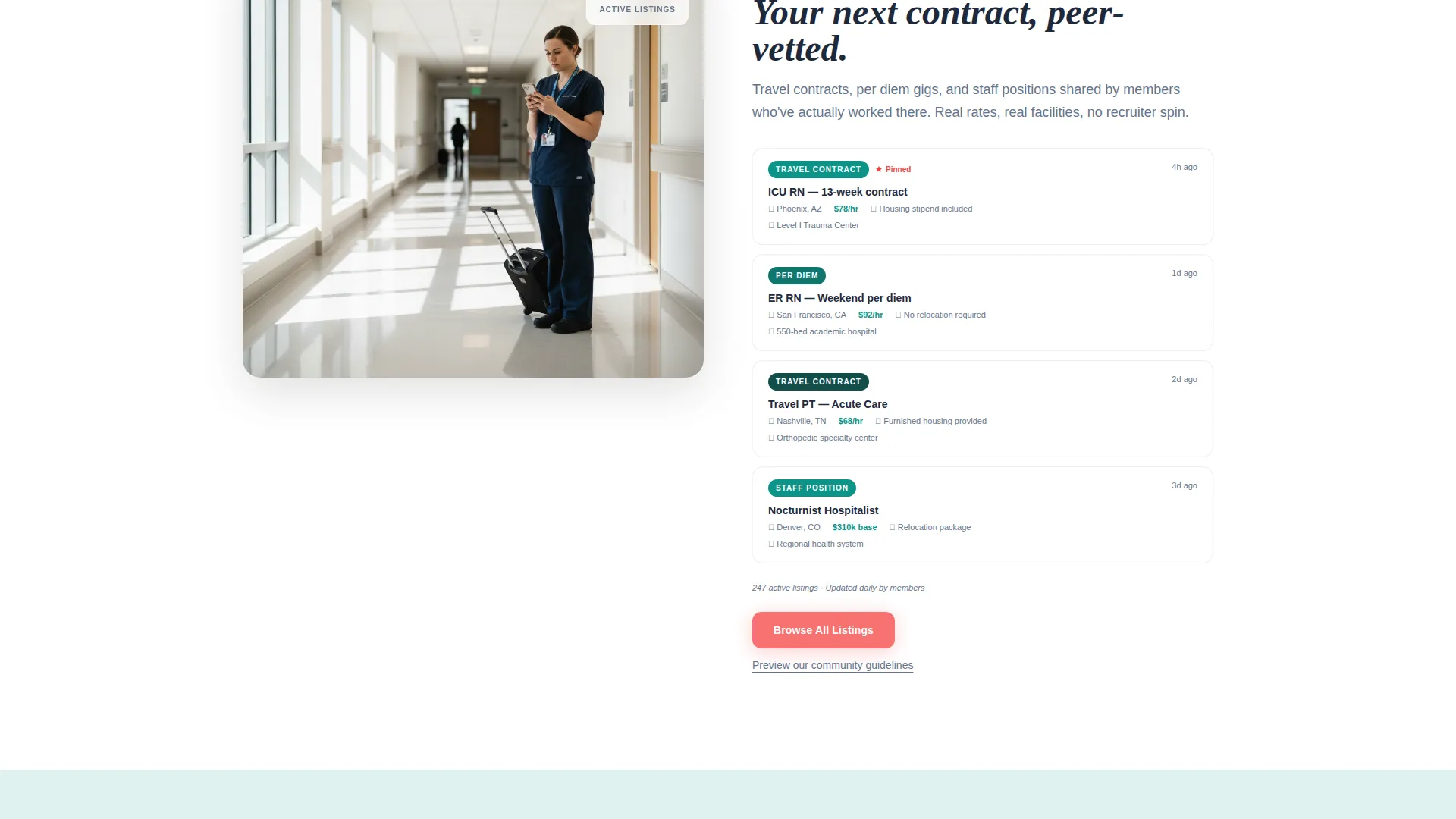 Healthcare Professionals Slack Community Landing Page