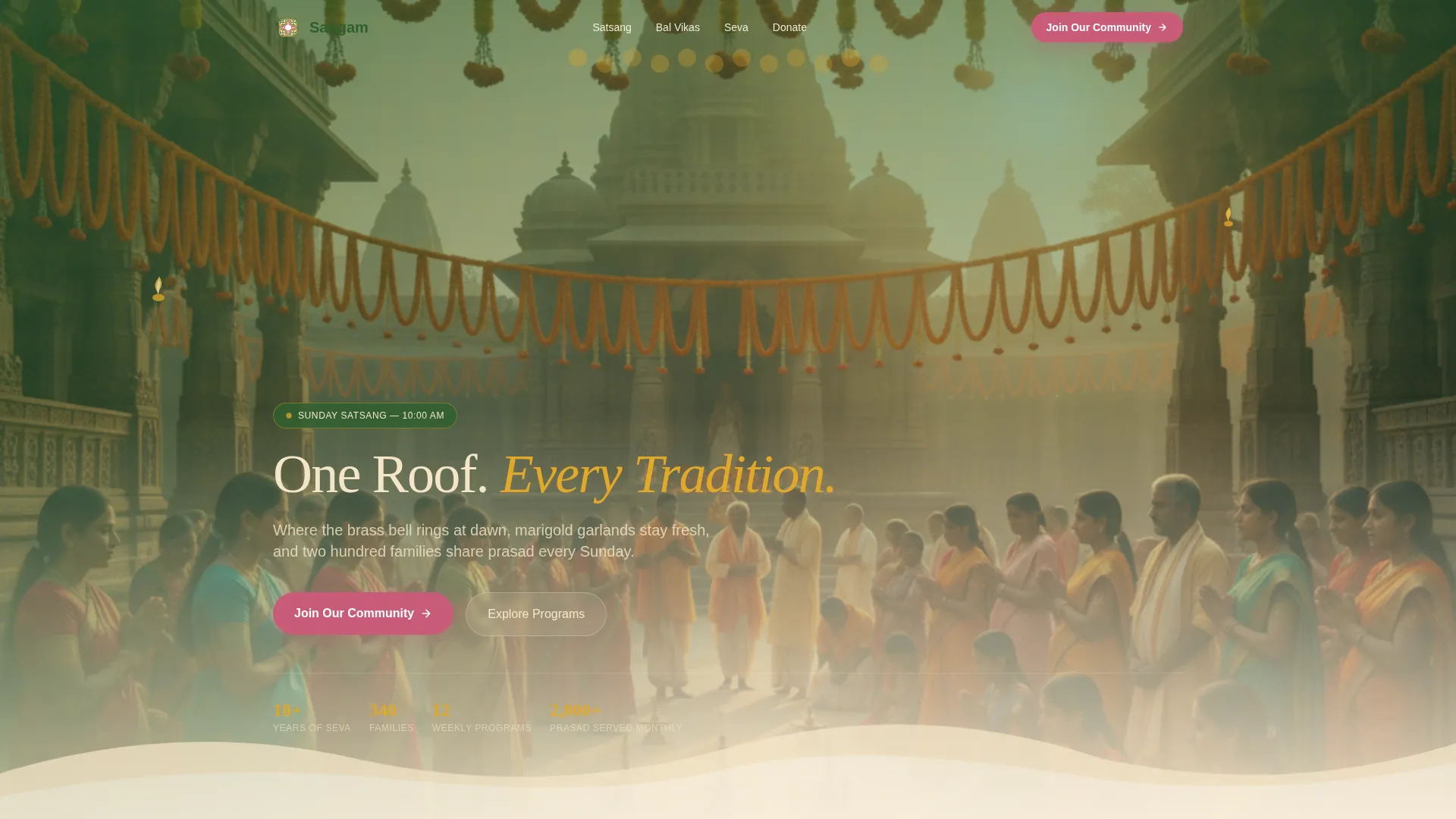 Temple & Hindu Organization Professional Website Template