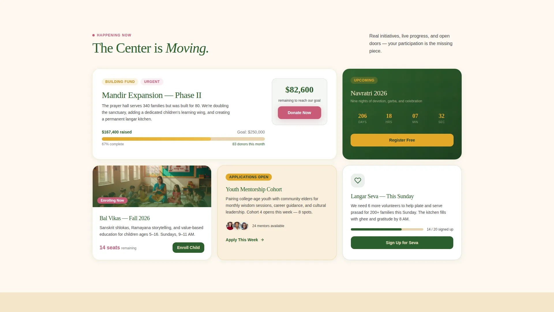 Temple & Hindu Organization Professional Website Template