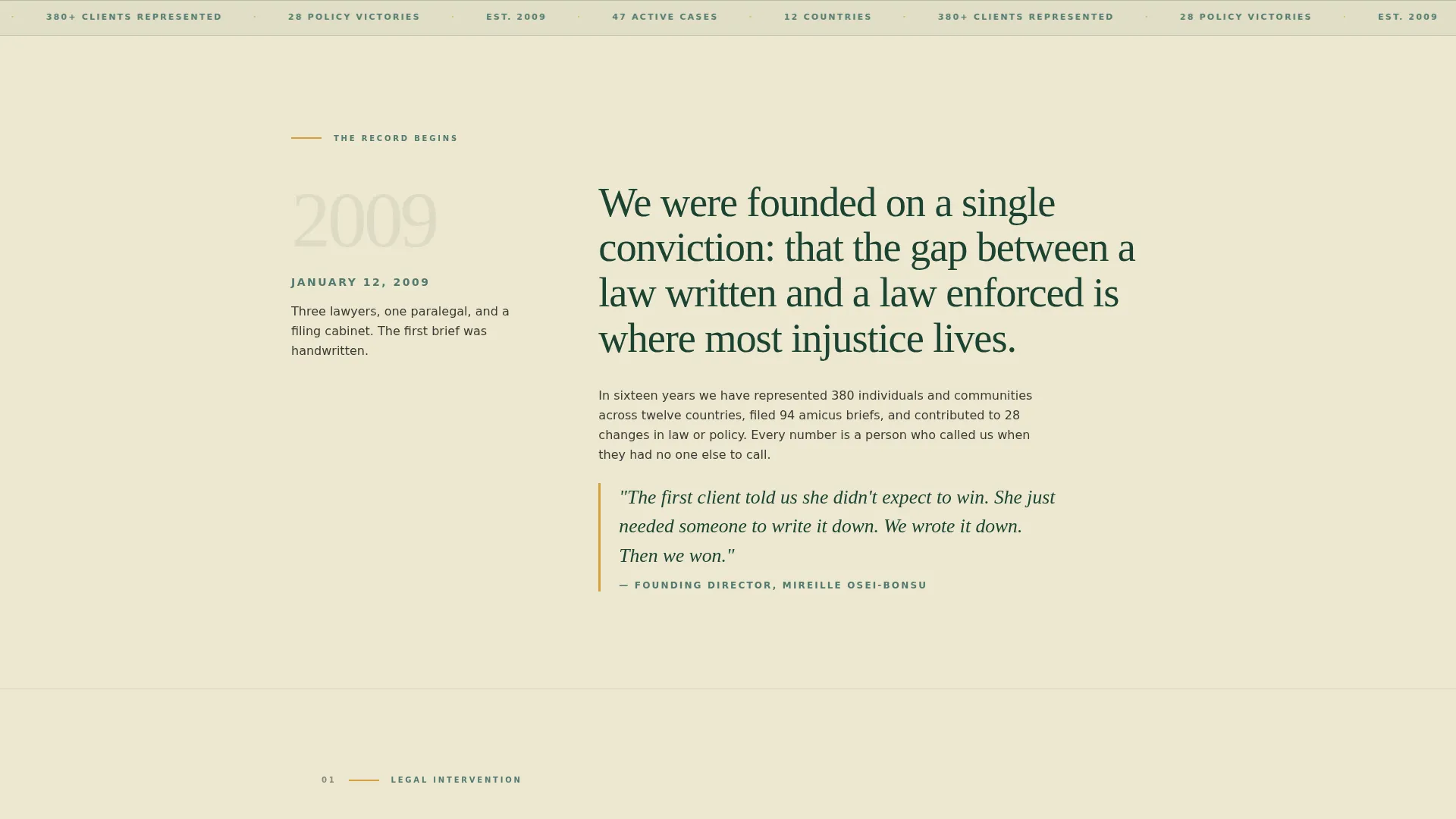 Human Rights Advocacy Organization Landing Page
