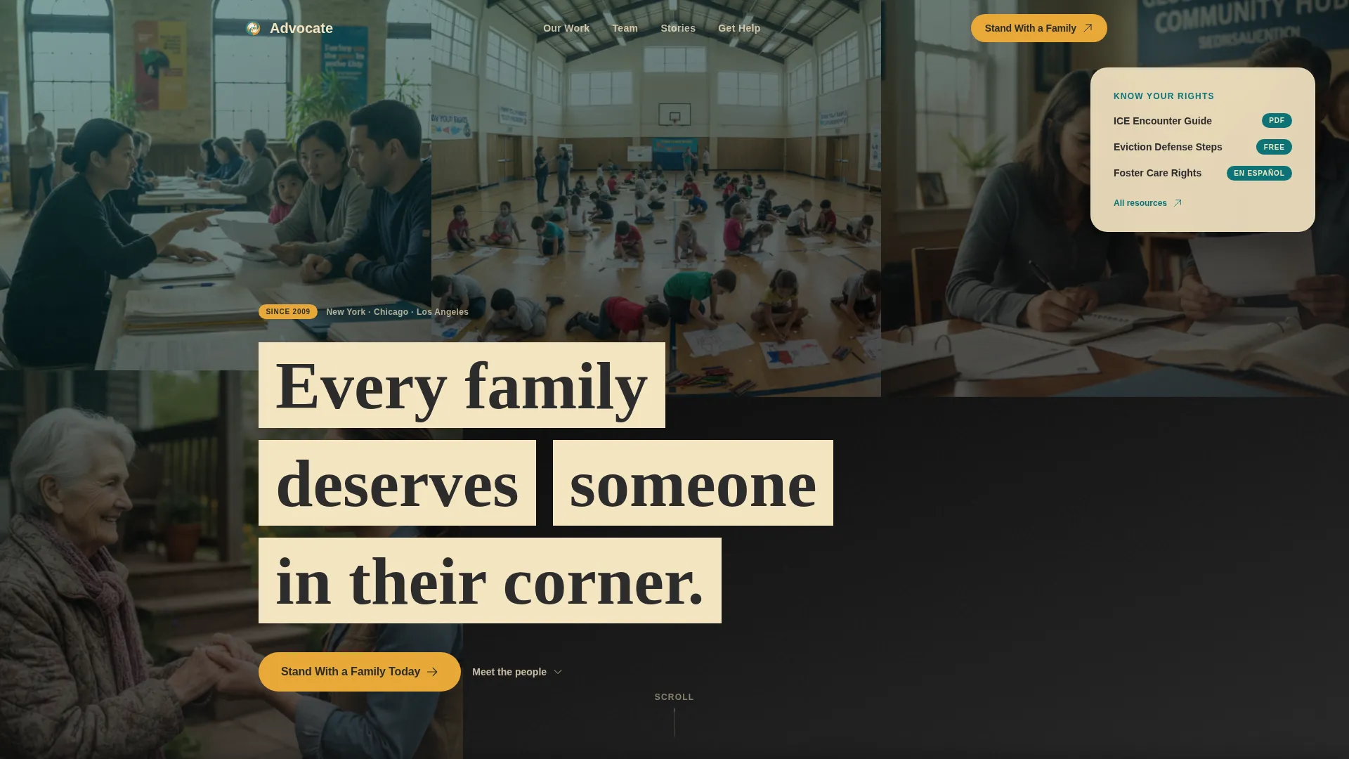 Human Rights Grassroots Organization Landing Page