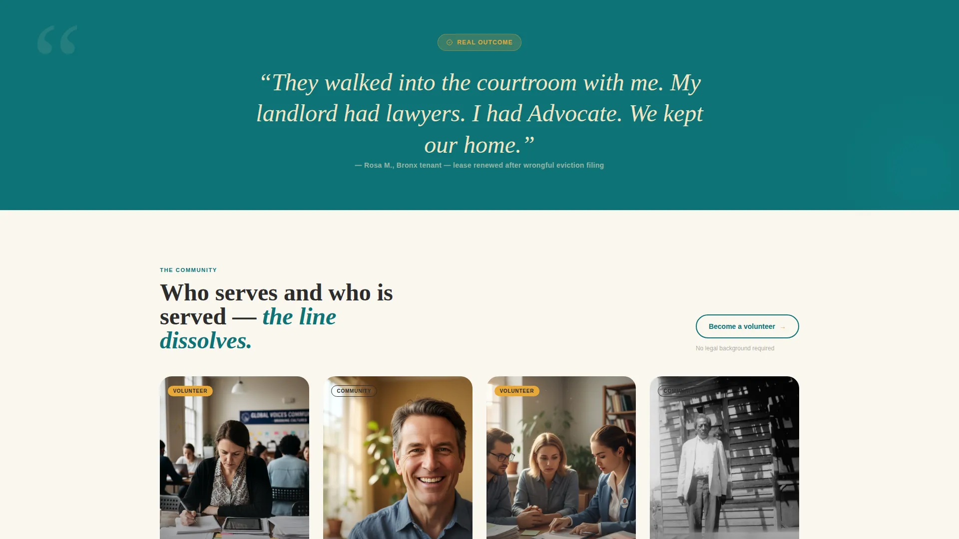 Human Rights Grassroots Organization Landing Page