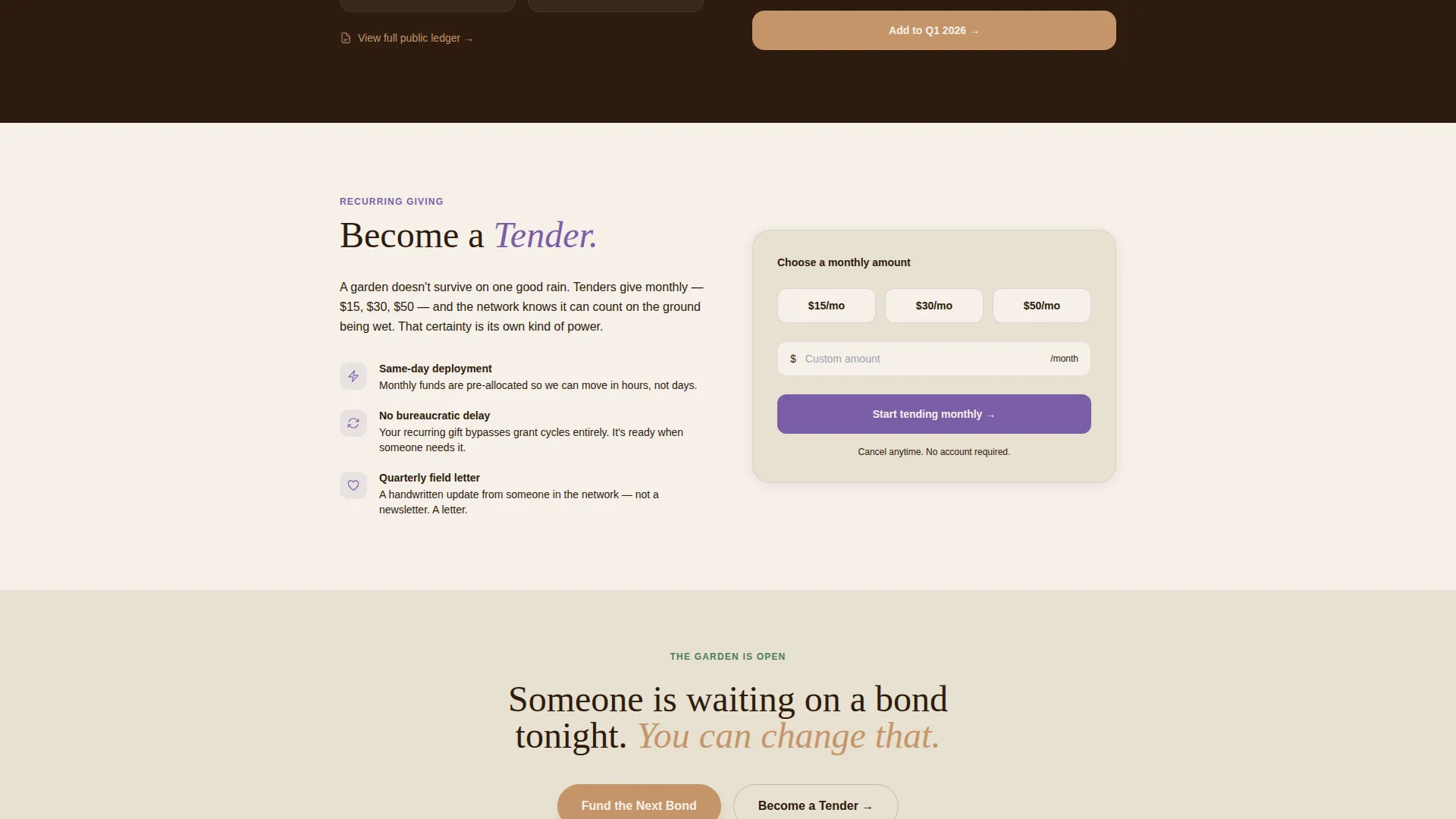 Human Rights Mutual Aid Fundraising Landing Page