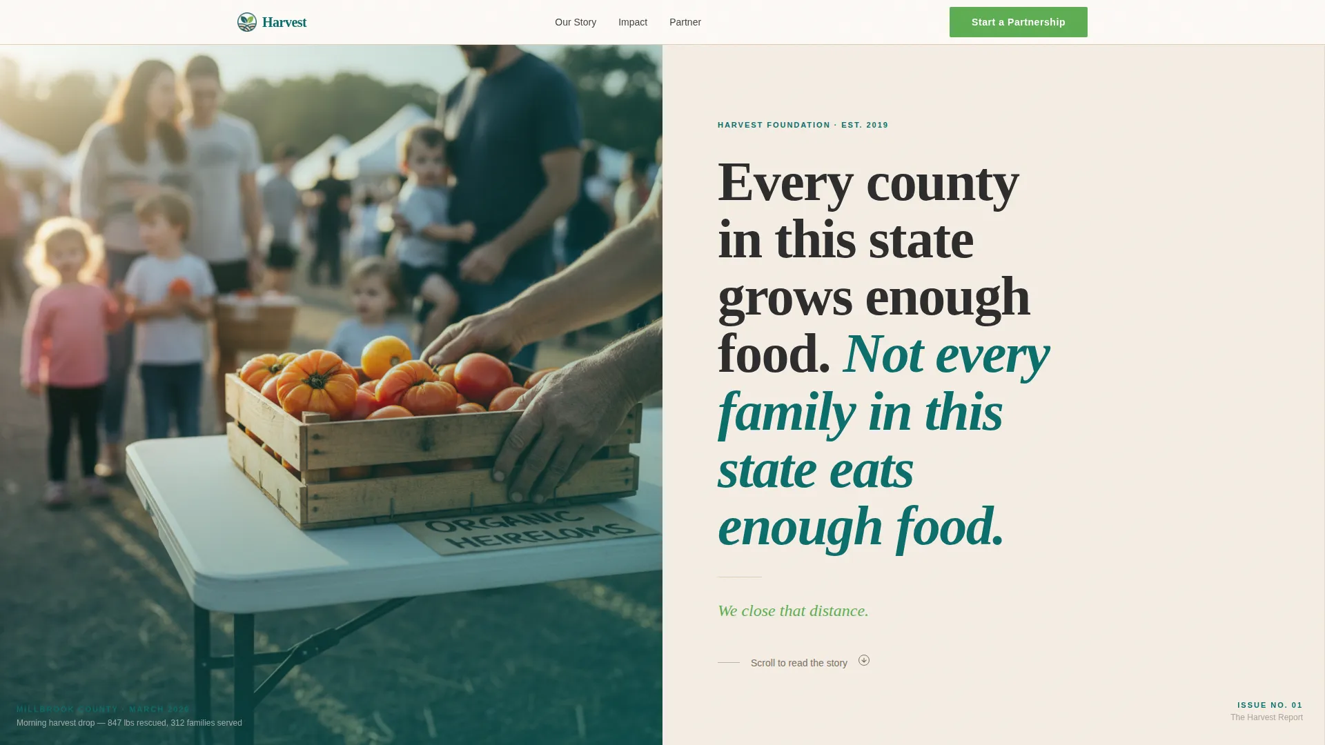 Food Security Community Foundation Landing Page Template