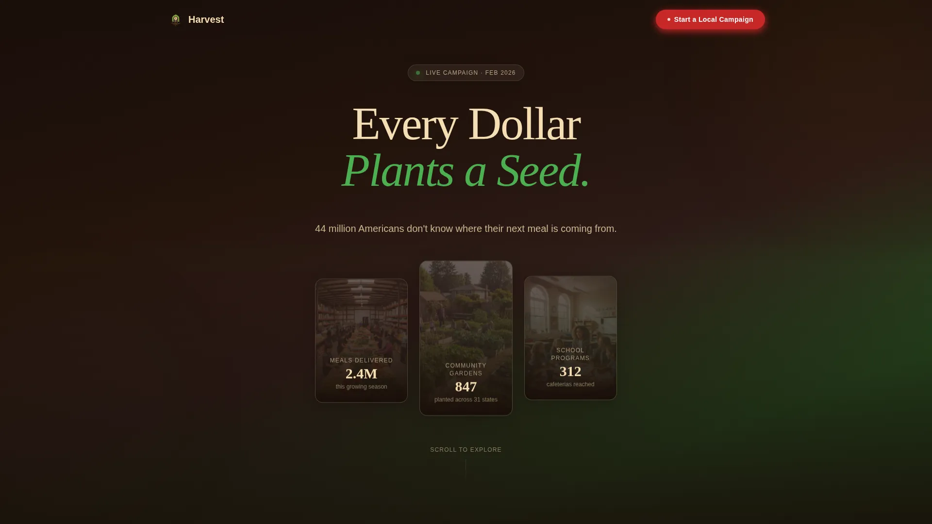Nonprofit Hunger & Food Security Landing Page Template