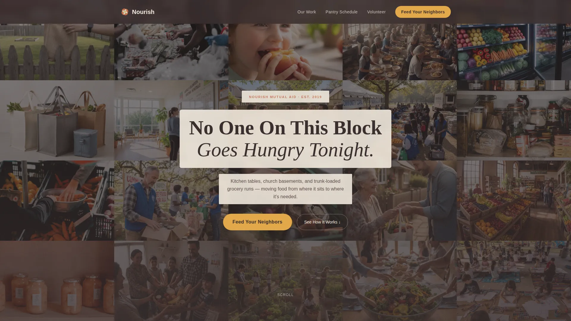 Food Security Mutual Aid Fundraising Landing Page