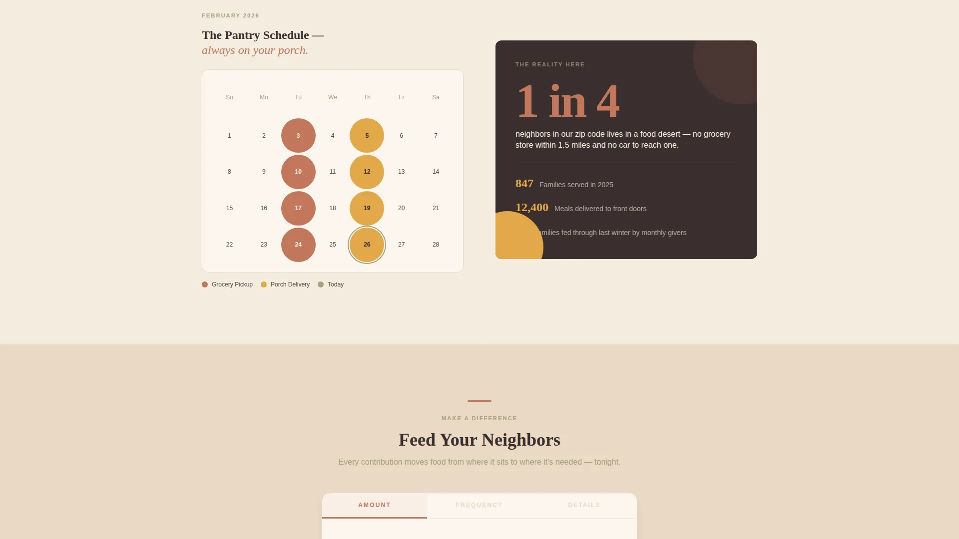 Food Security Mutual Aid Fundraising Landing Page