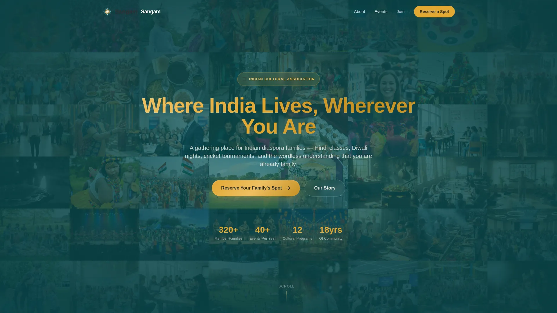Indian Cultural Association Landing Page Template