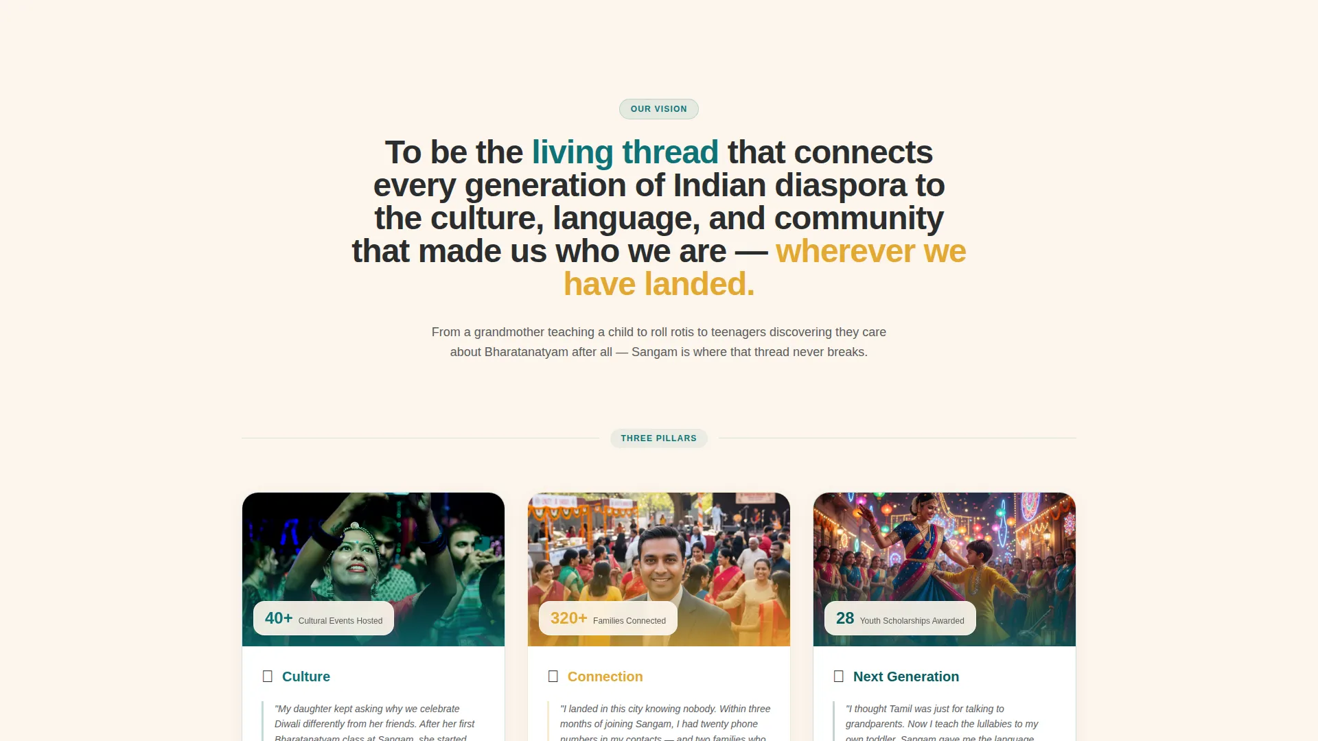 Indian Cultural Association Landing Page Template
