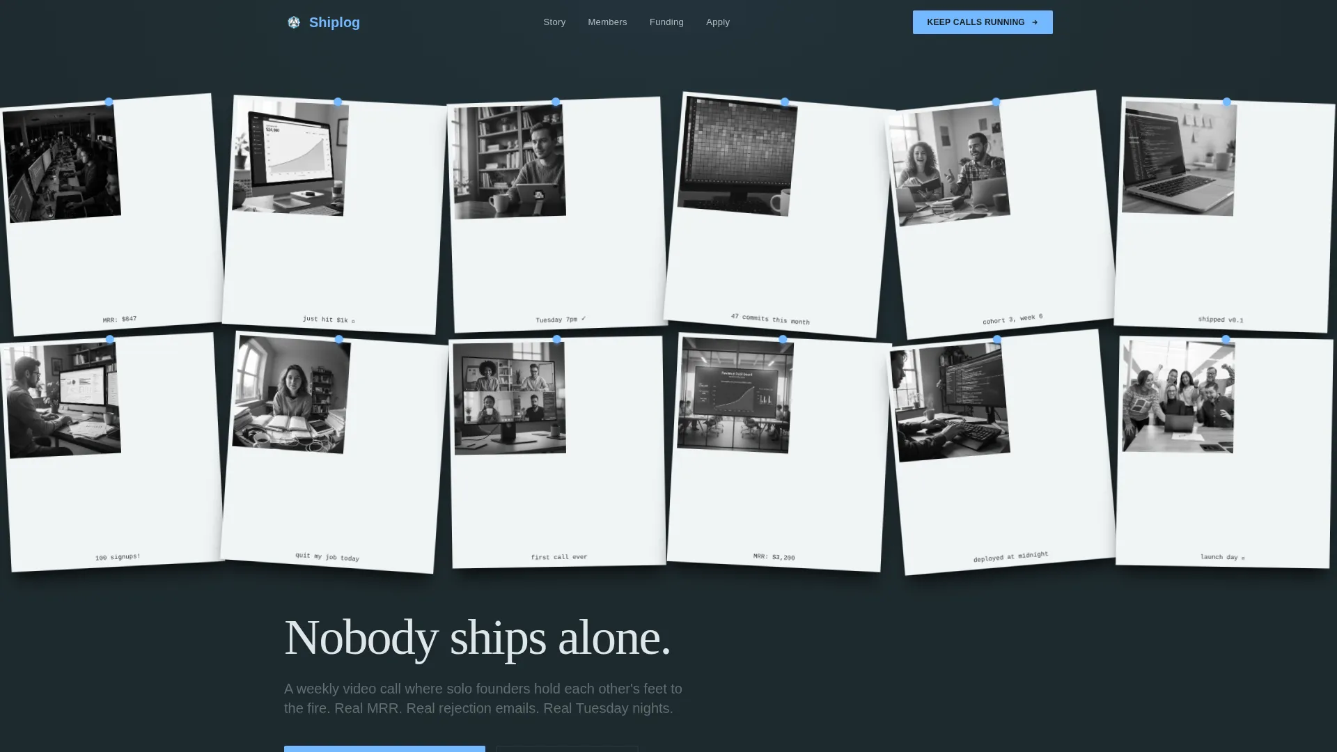 Indie Hacker Accountability Group Landing Page