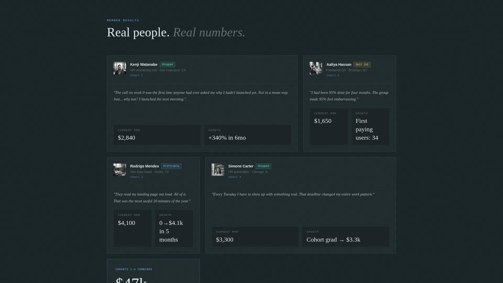 Indie Hacker Accountability Group Landing Page