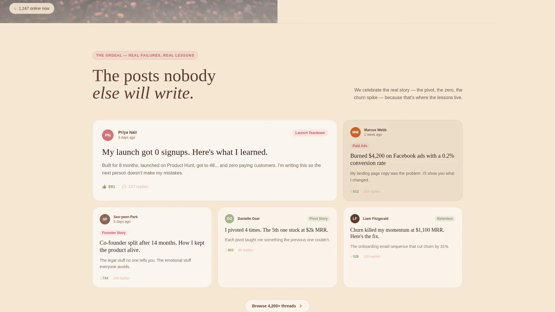 Indie Hackers Community Blog Website Template