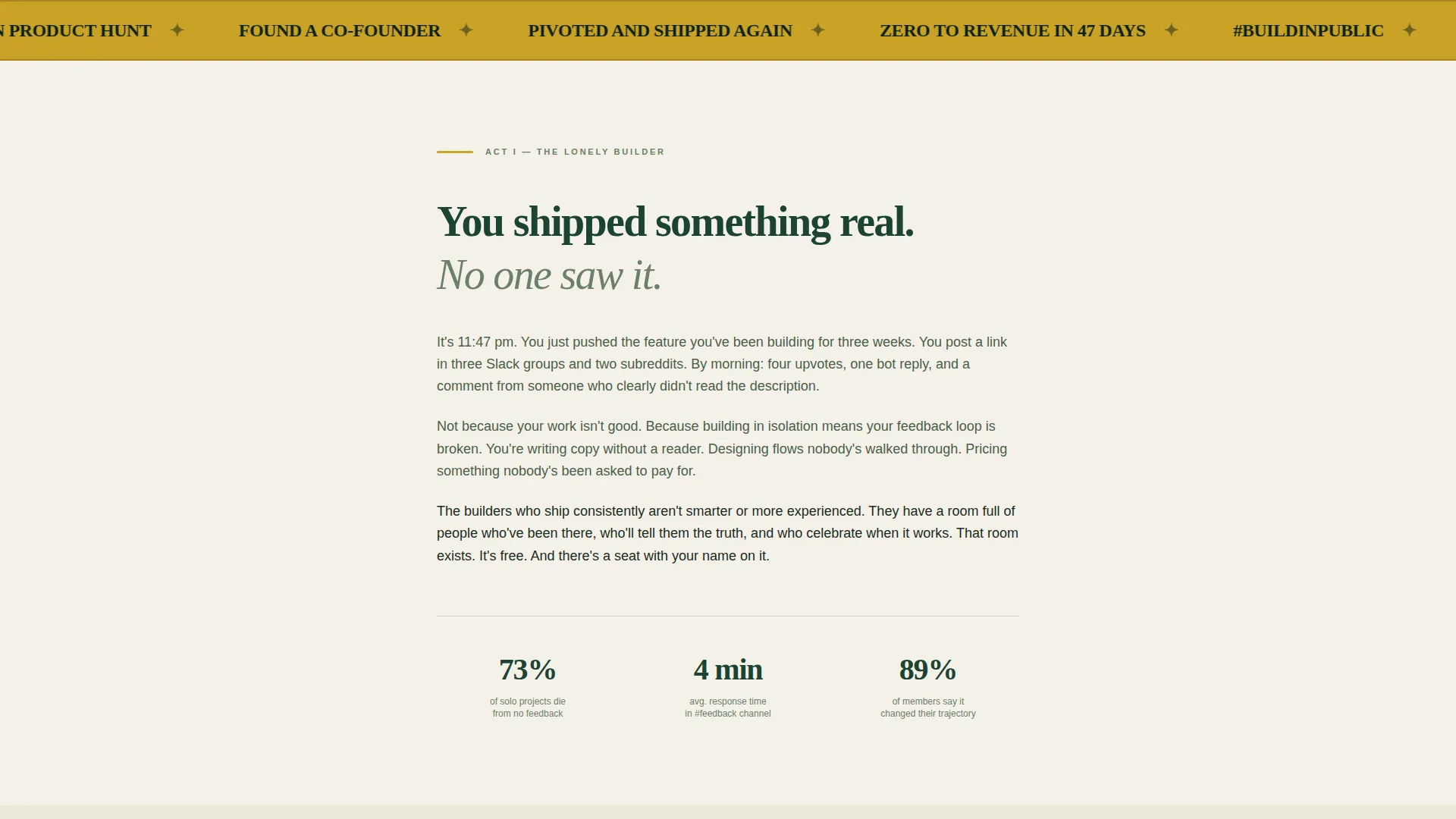 Indie Hackers Community Reviews Website Template
