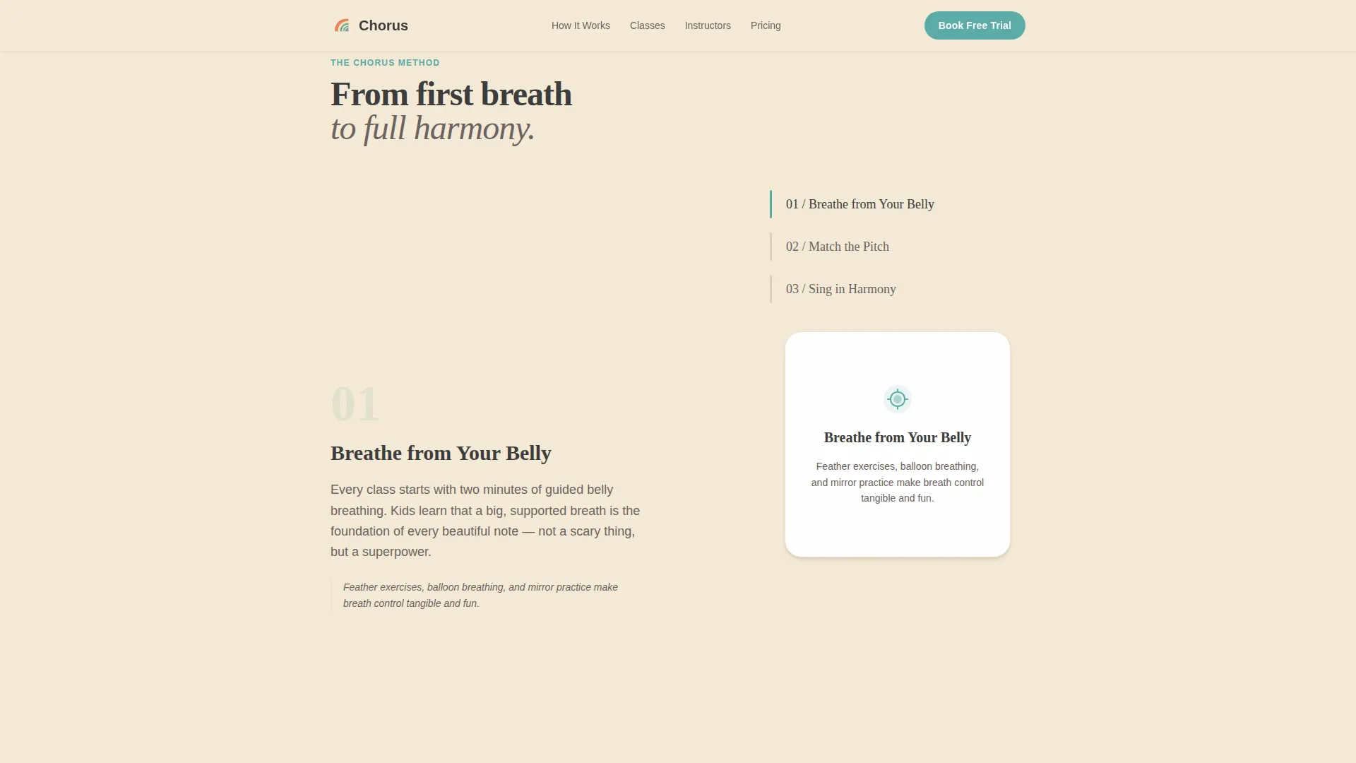 Kids Choir Online Class Landing Page Template