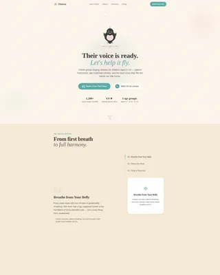 Kids Choir Online Class Landing Page Template
