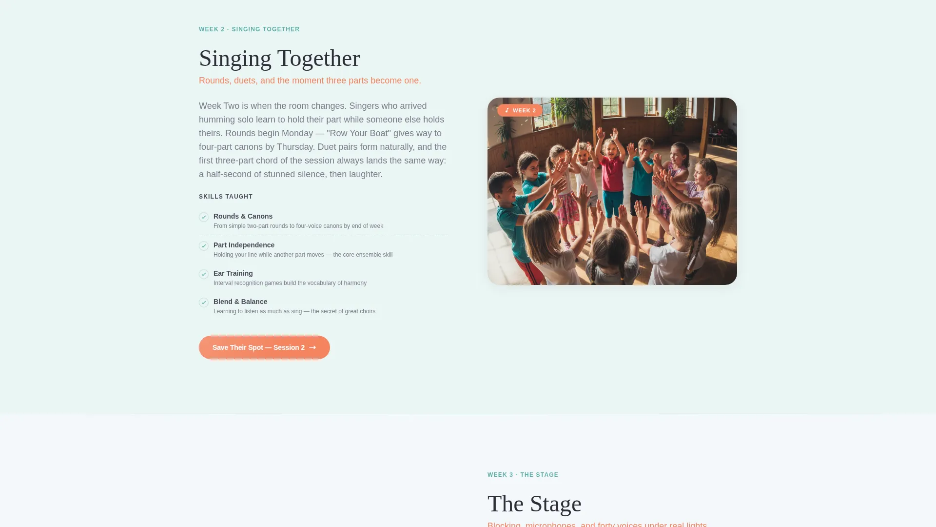 Kids Choir Summer Camp Landing Page Template