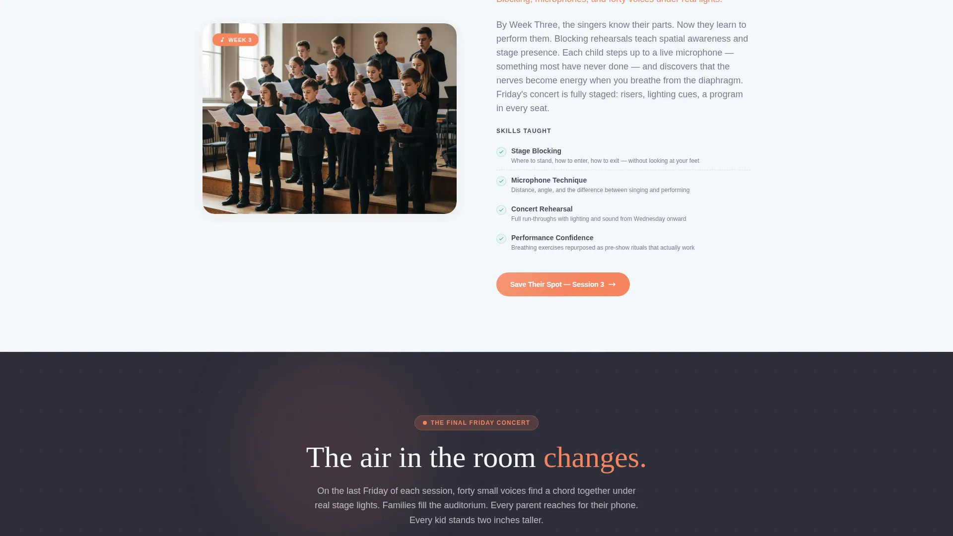 Kids Choir Summer Camp Landing Page Template