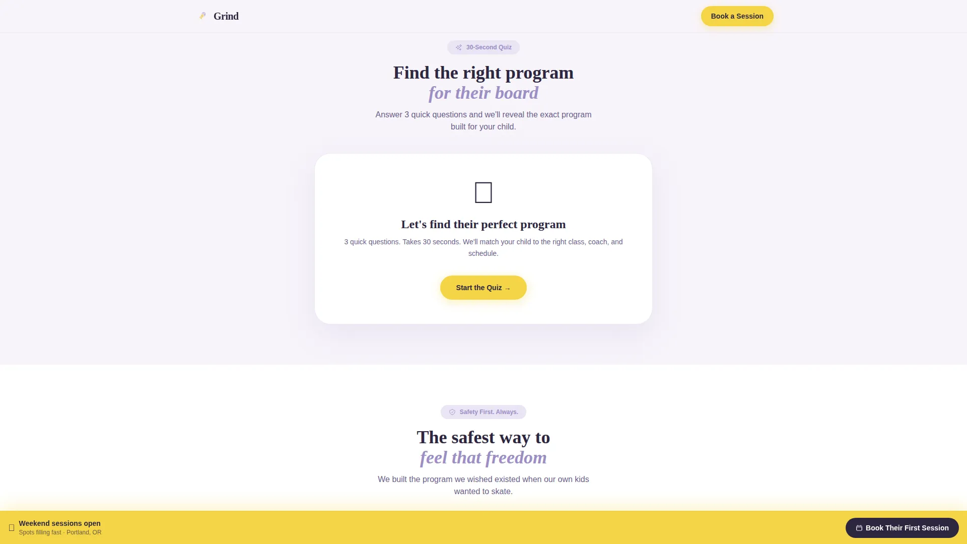 Kids Skateboarding League Landing Page Template