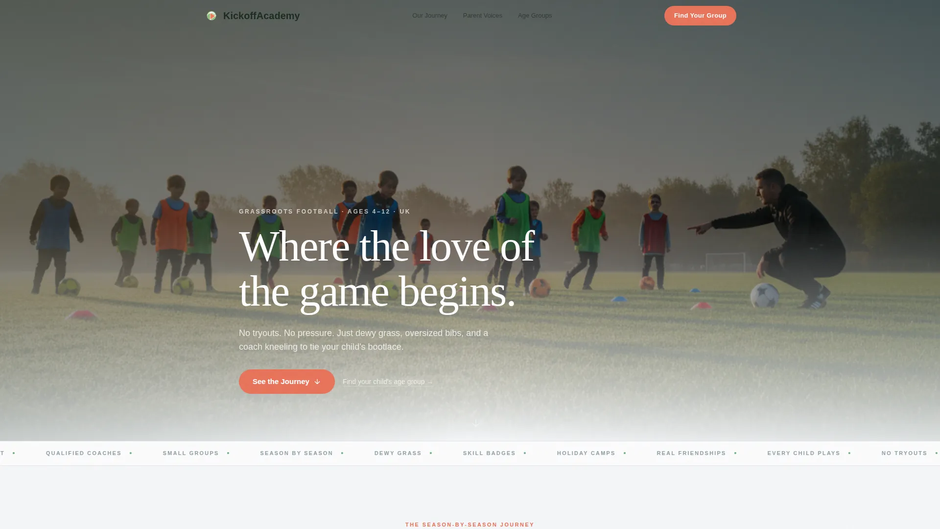 Kids Soccer Academy Landing Page Template