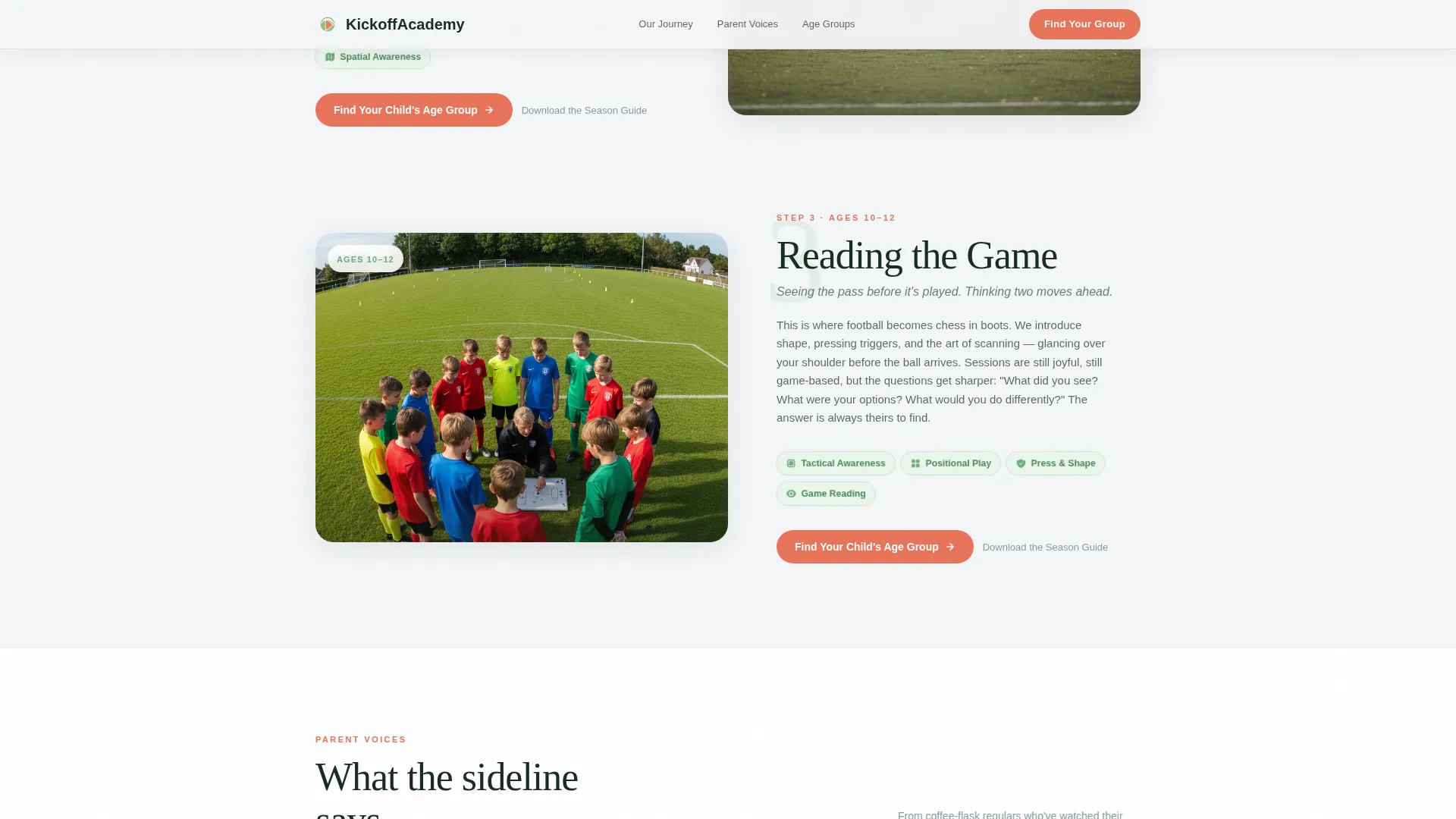Kids Soccer Academy Landing Page Template