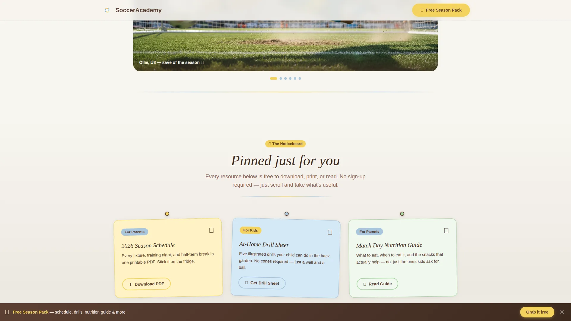 Kids Soccer Professional Website Template