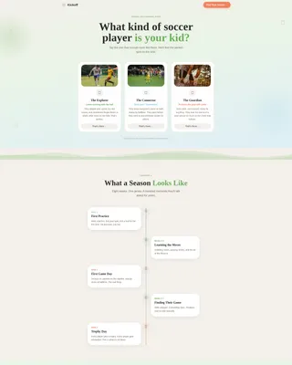 Kids Soccer League Landing Page Template