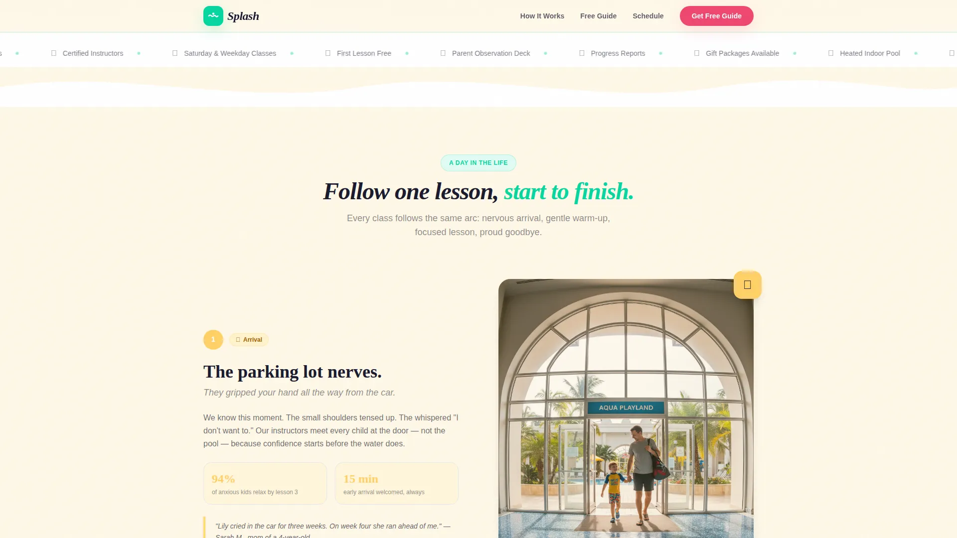Kids Swimming Lessons Landing Page Template
